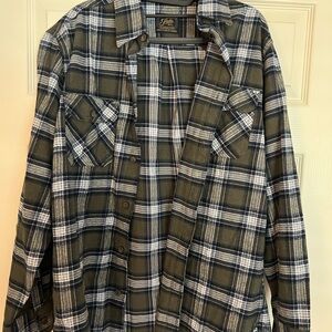 Jachs Plaid Flannel Shirt - Navy, Green, White